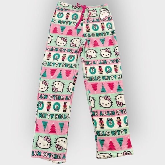 Hello Kitty “Christmas Time” Fuzzy Soft Touch Pajama Pants Womens size Large New - Picture 2 of 9